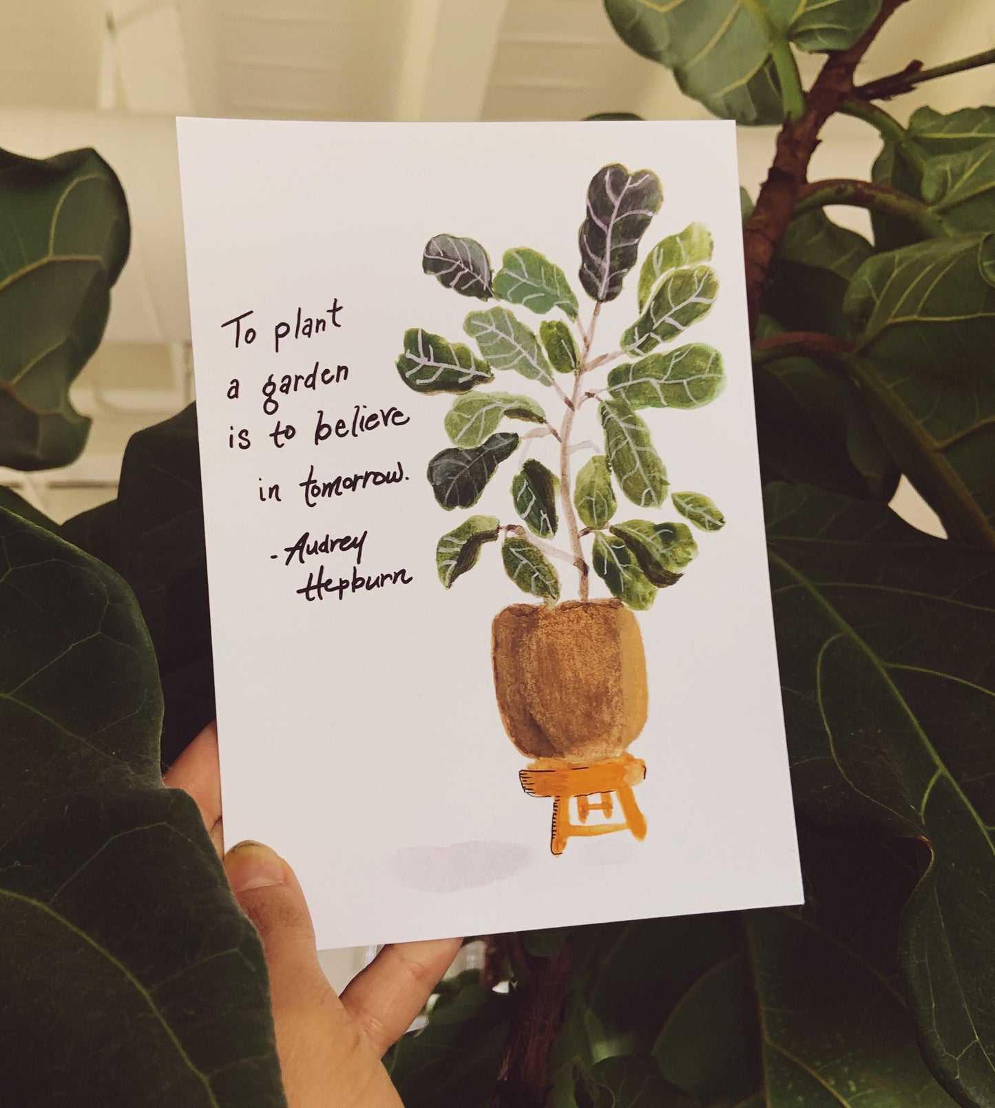 Audrey Hepburn & A Fiddle Tree Print