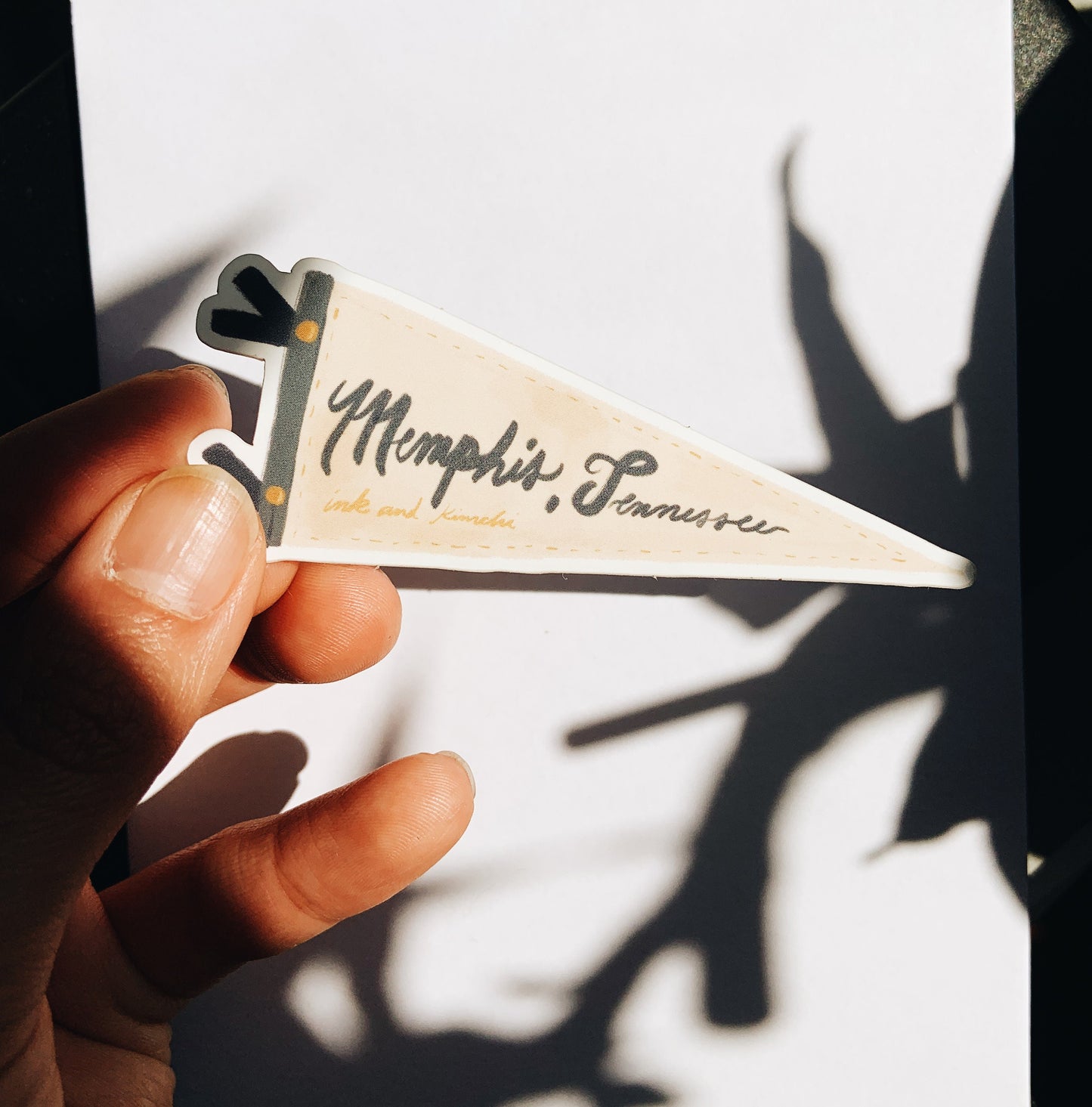 Memphis Vintage Pennant Matte Sticker